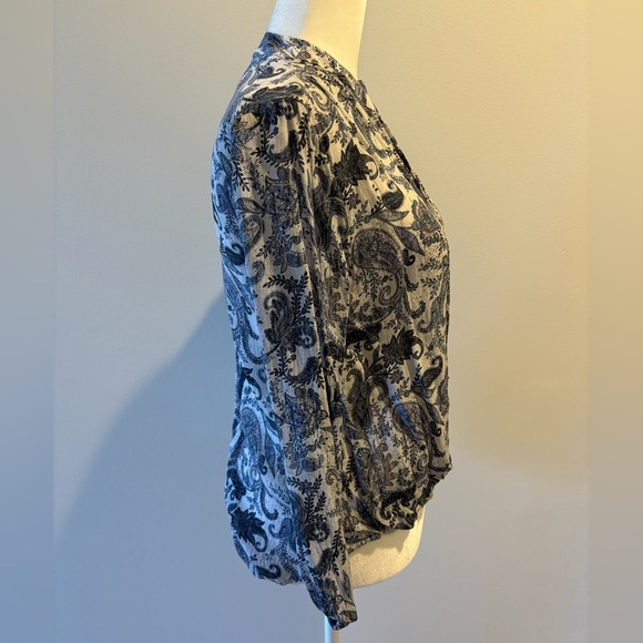 APNY Inky Paisley Print Crossover Top With Tassel - Picture 7 of 14